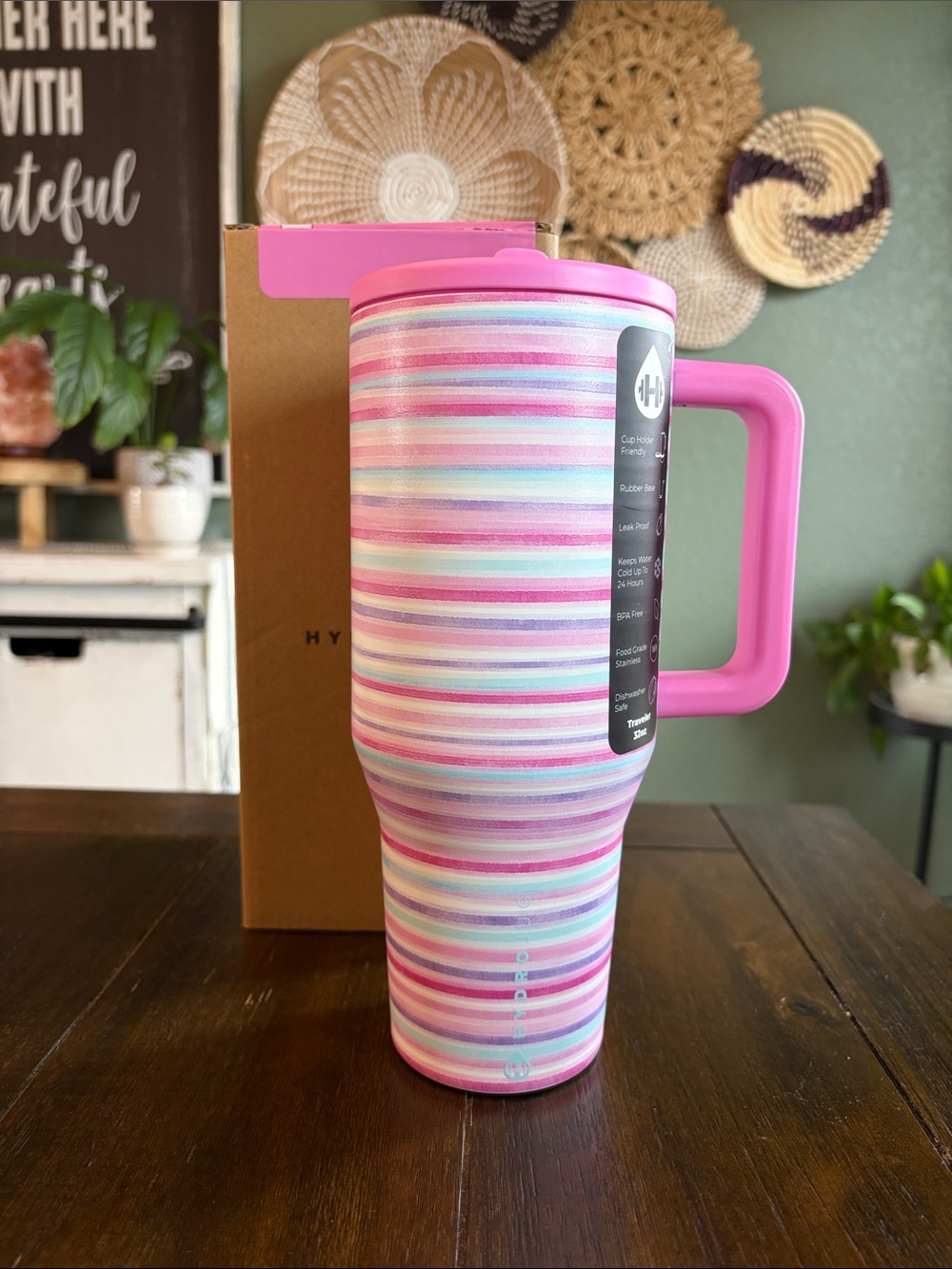 HydroJug Pink Horizon Traveler Tumbler 32oz. New!